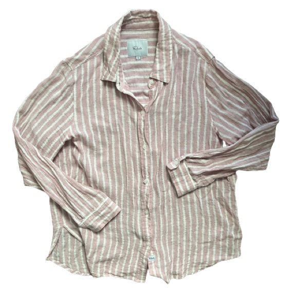 Rails Sydney Rouge Rosegold Lurex Stripe Shirt - Picture 10 of 13